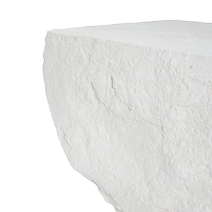 Cleo Modern Outdoor Side Table with Weather-Resistant MGO - Matte White