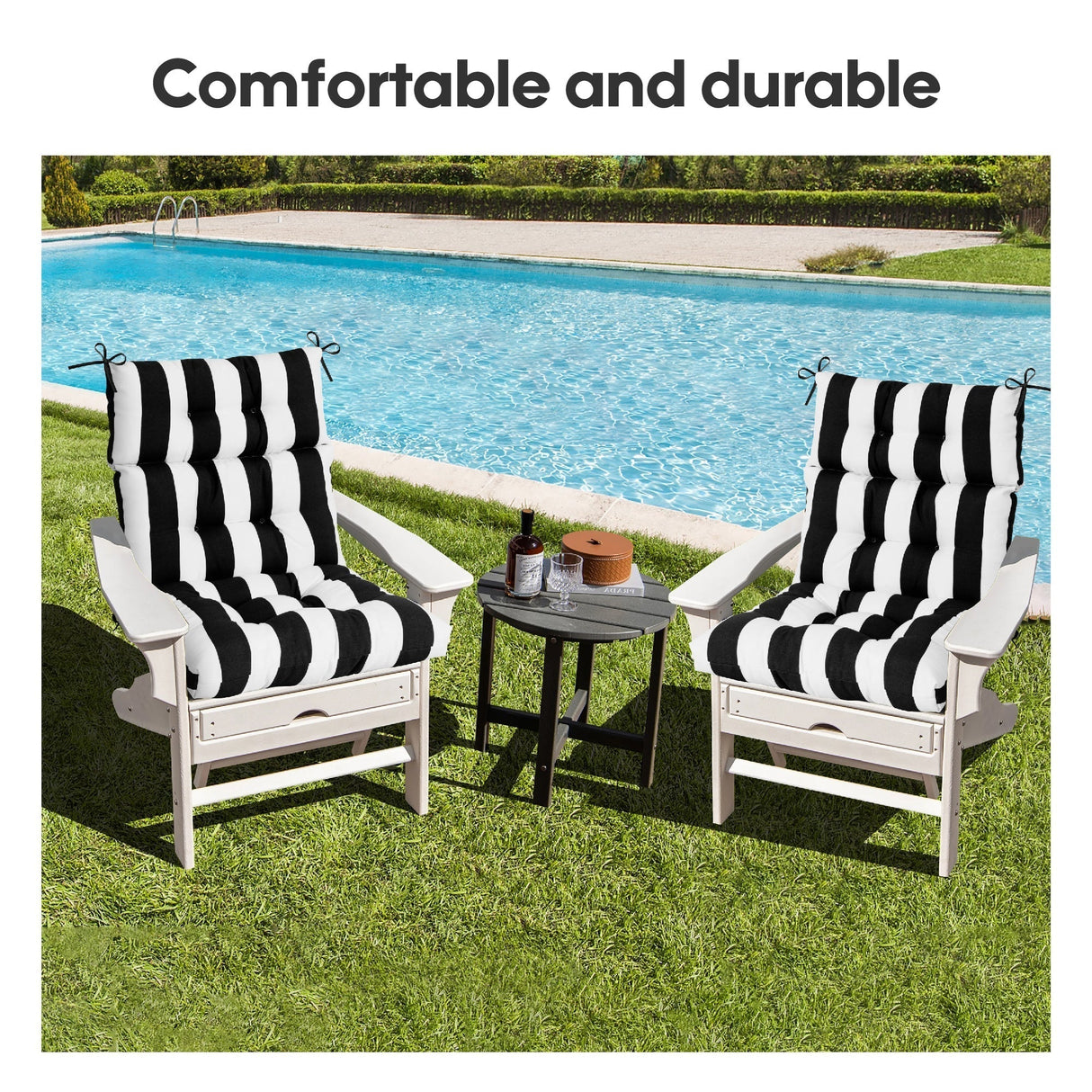 2-Piece High Back Patio Chair Cushion Set