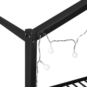 Bed House Frame With Shelves And Lights