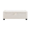 Upholstered Storage Ottoman Bench With Button Tufting And Safety Hinge
