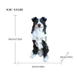 Outdoor Garden Border Collie Dog Statue Greeter