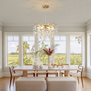 6-Light Chandelier Crystal Ceiling Lamp - Gold Finish