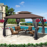 Gazebo tent with double roof & mosquito net