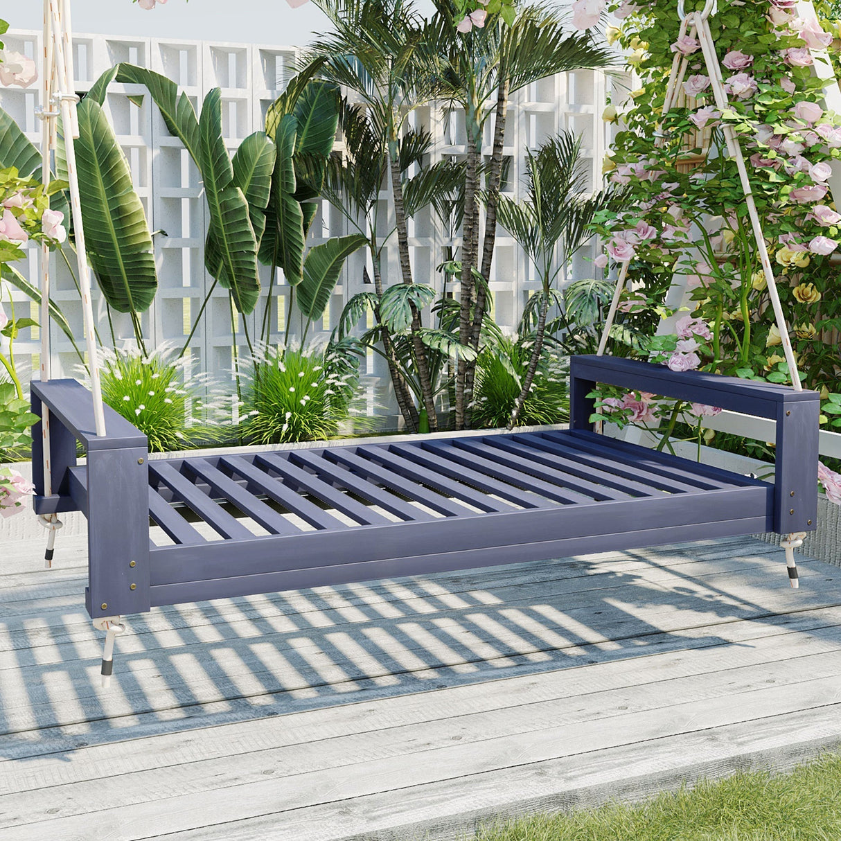 Twin Size Porch Swing Bed SeatingGray