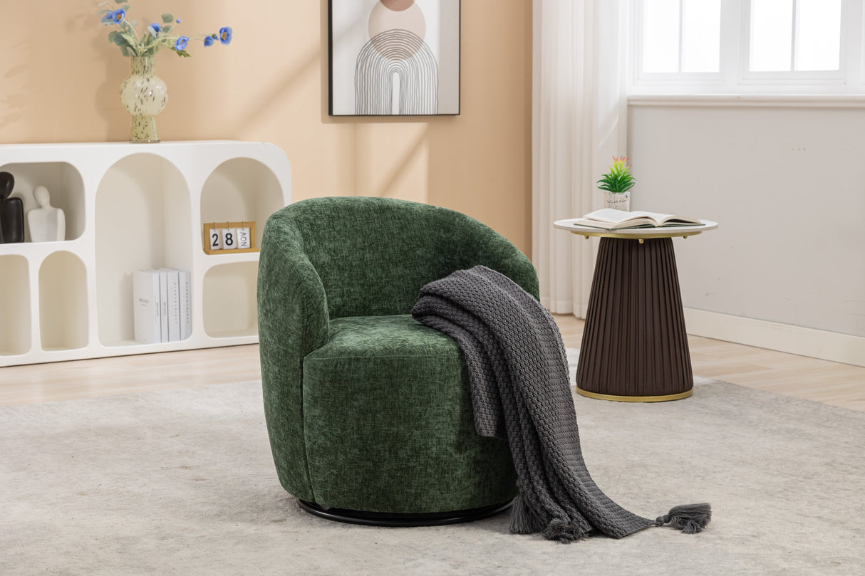Assortment Upholstered Swivel Barrel Chair with Metal Base