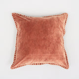 Stonewashed-Cotton-Velvet-Throw-Pillow-with-Decorative-Handstiched-Edges-19X19'-Throw-Pillows