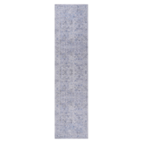 Area rug, washable rug, low-pile, non-slip, non-shedding, foldable, kid & pet friendly - area rugs for living room, bedroom, kitchen, dining room rug - perfect gifts, (blue+cream, 2'6'' x 10')