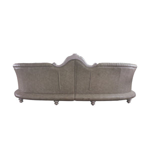 Dresden - 43" Sofa With 5 Pillows - Synthetic Leather & Vintage Bone White