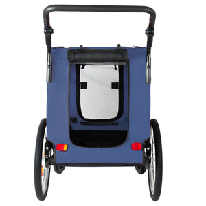 2-in-1 Bike Trailer & Pet Stroller with Steel Frame - Dark Blue, Red, or Gray