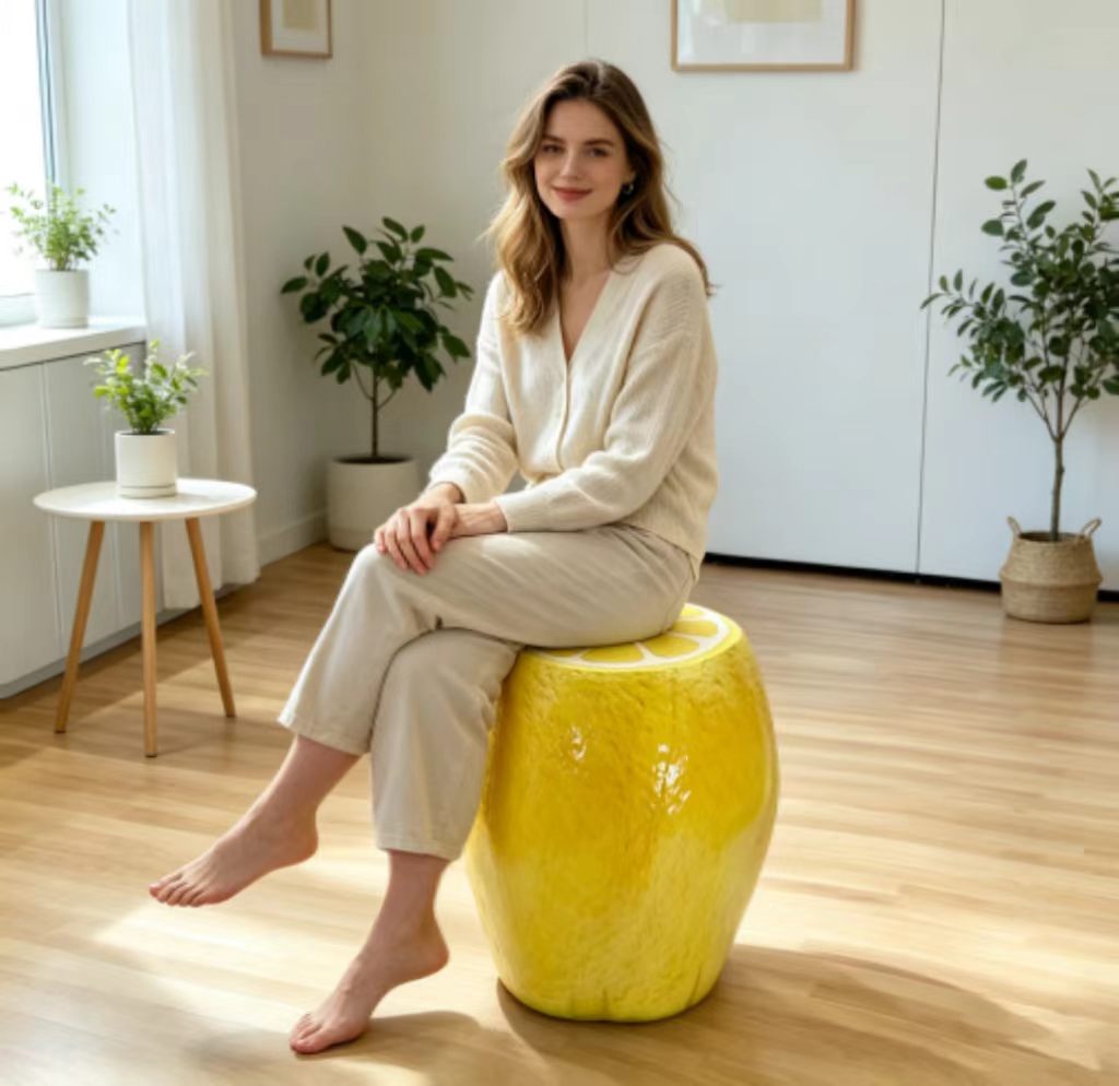 Yellow Lemon Fruit Stool