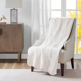 Oversized Quilted Throw with Scalloped Edges White 60x72'
