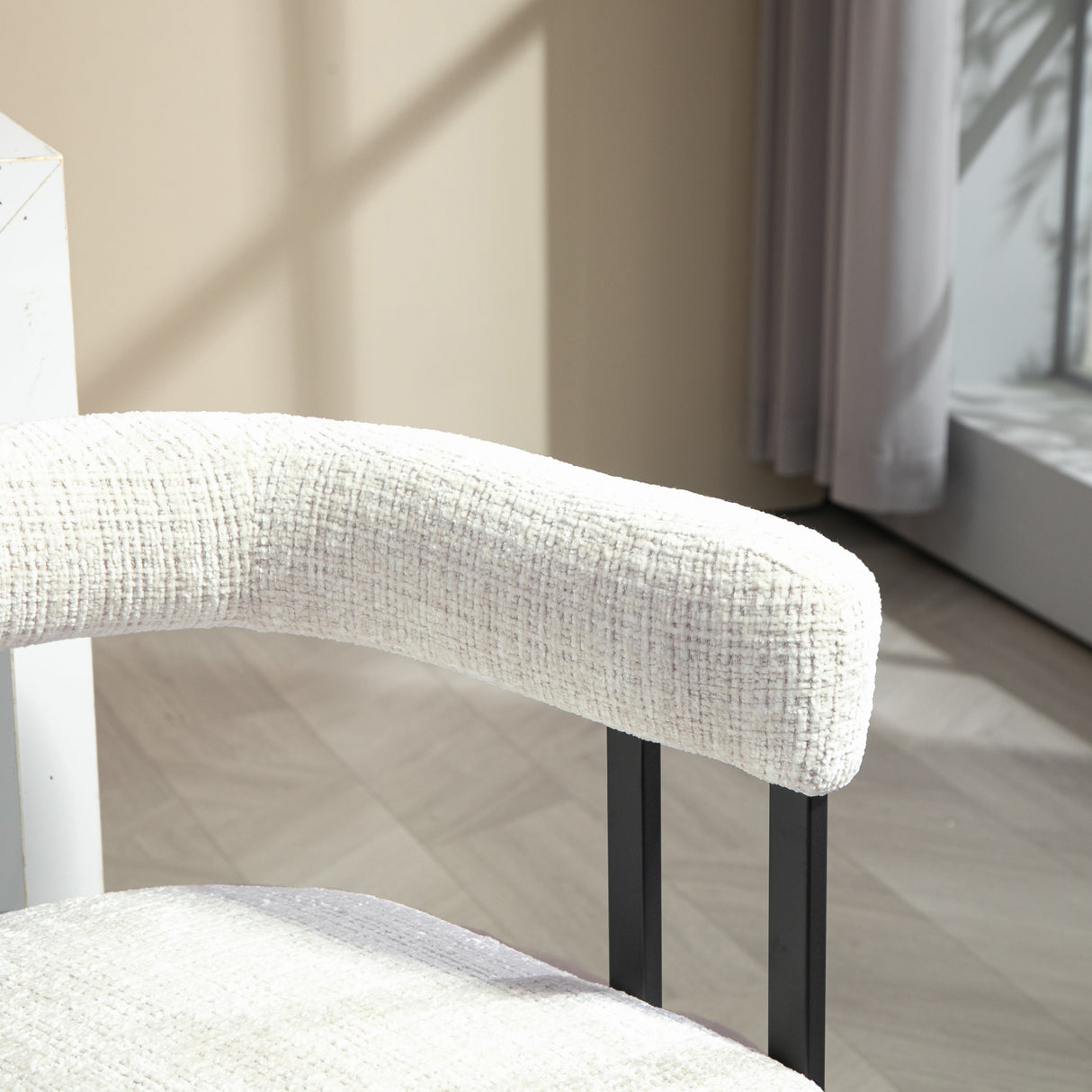Household bar stools set of 2, modern upholstered with back