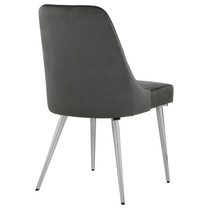 Padded Side Chair Of 2) With Upholstered Seat And Polished - Gray
