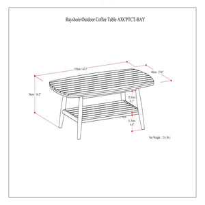Bayshore - Outdoor Coffee Table - Light Teak