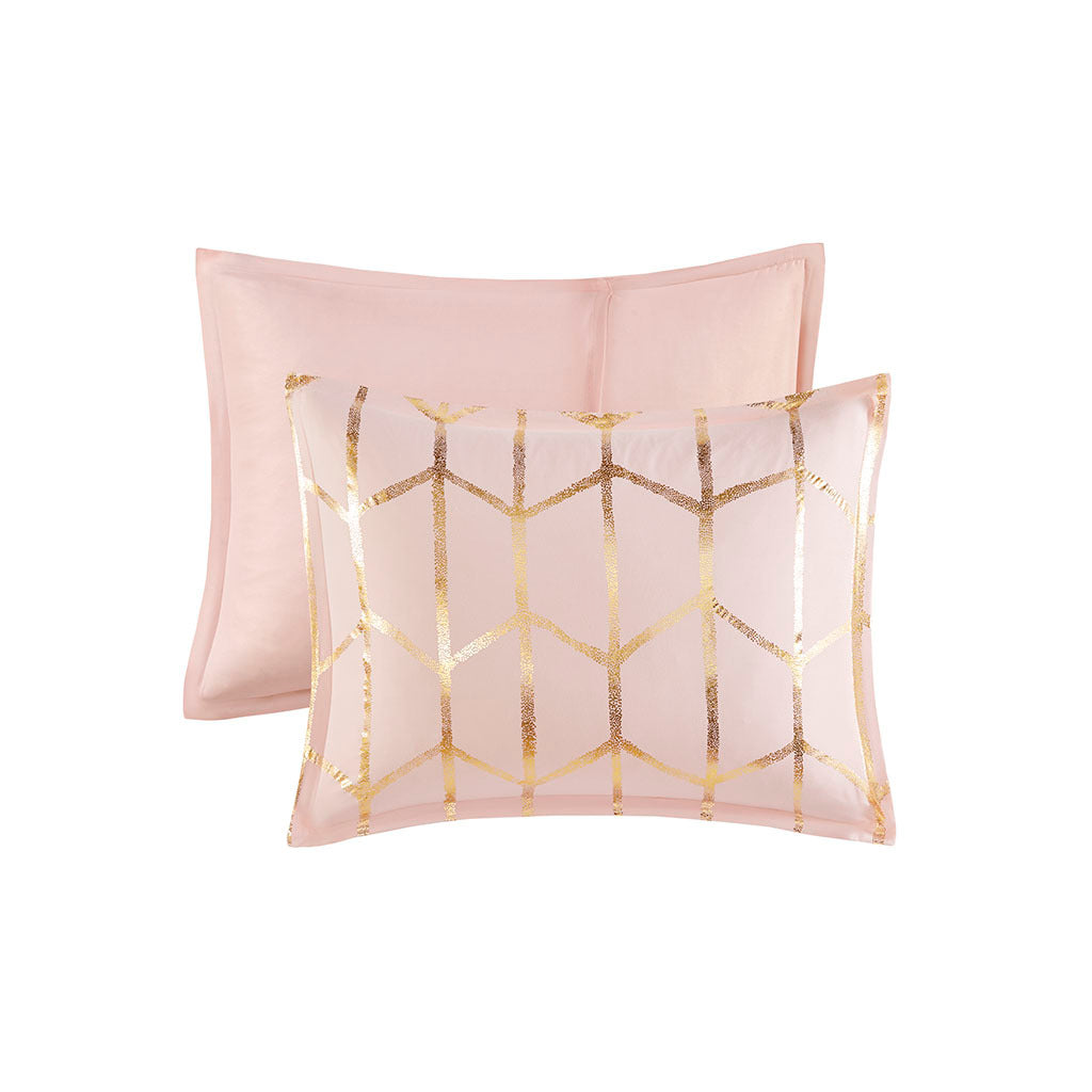 Metallic Full/Queen Printed Comforter Set