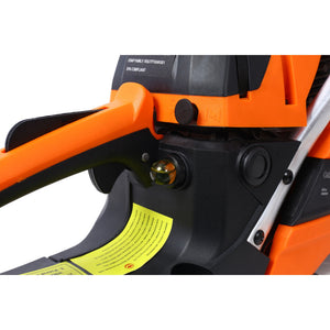 62Cc Gas Powered Chainsaw 22" 2 Cycle Petrol Handheld Chain Saw Epa Compliant For Wood Cutting Aluminium - Orange