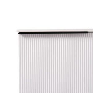 Fluted Bathroom Vanity With Ceramic Sink, Soft Close Slides