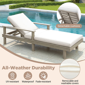 5 Position Adjustable Outdoor Chaise Lounge