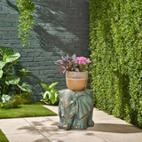 Elephant Garden Stool with Copper Patina Finish