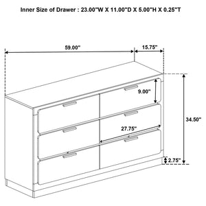 Sophia - 6 Drawer Dresser
