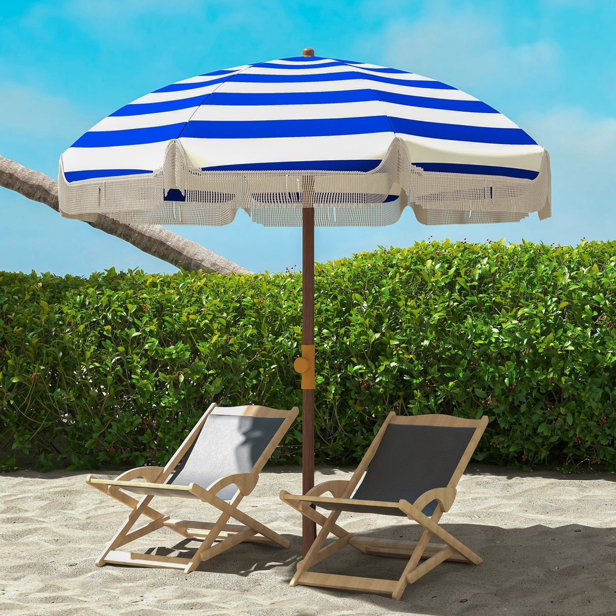 6.2' portable beach umbrella, uv 40+ ruffled outdoor umbrella with vented canopy