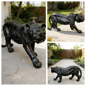 15.75' H x 33.46' L x 7.87' W Simulated Black Tiger Resin Garden Statue