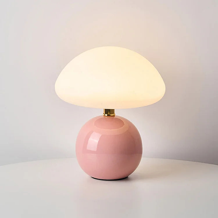 Mushroom Table Lamp French Cream Bauhaus Style Bedside Light