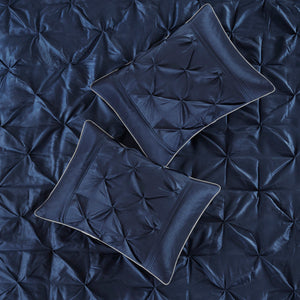 7 Piece Tufted Comforter Set Navy King