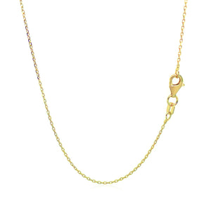 14k Yellow Gold Diamond Cut Cable Link Chain 0.8mm