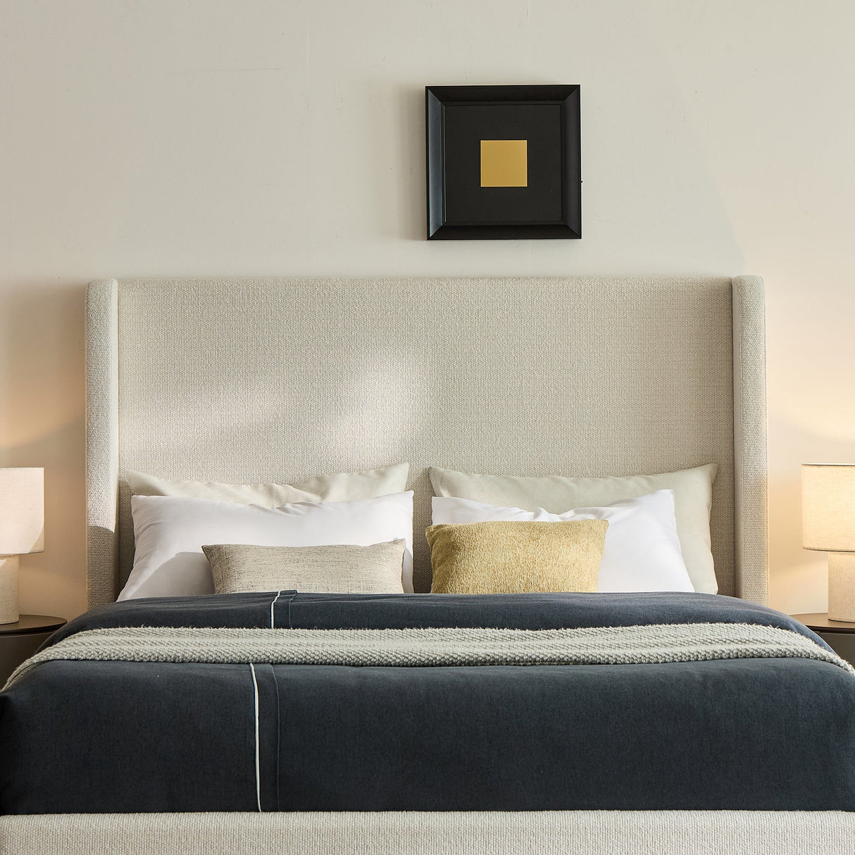 Harper Tall Headboard Upholstered Bed with Elegant Simplicity