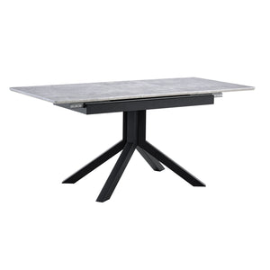 Rectangular Dining Table With Geometric Legs For Dining Room - Light Gray