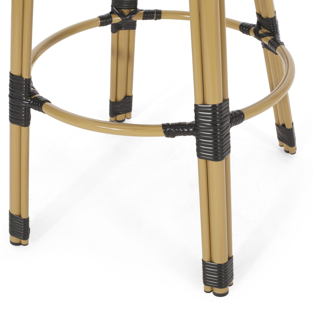 Outdoor Rattan And Aluminum French Barstools (Set of 2)