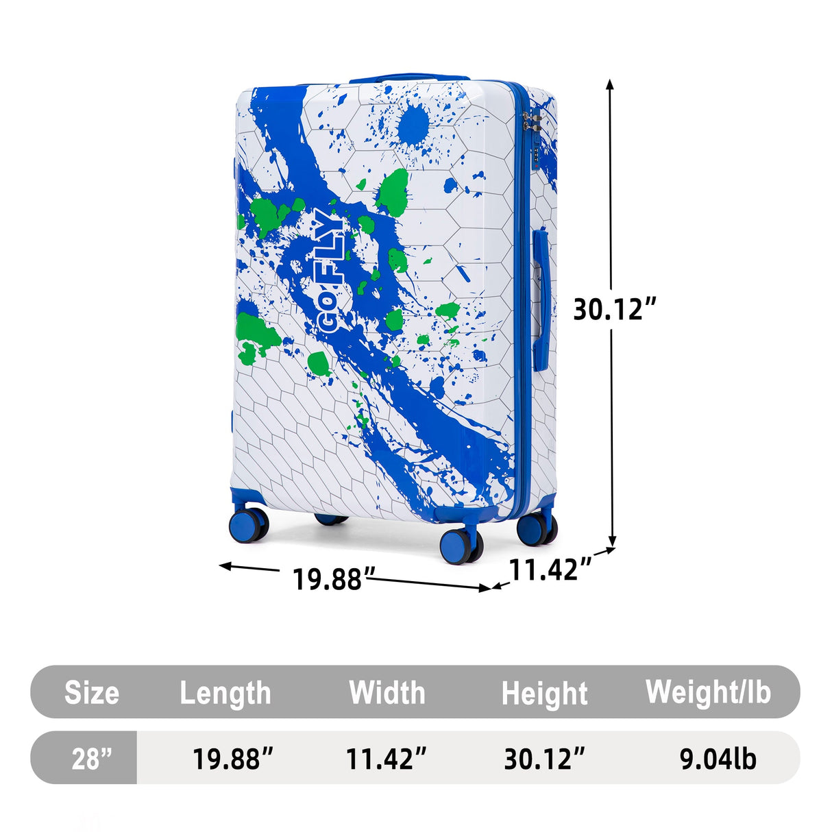 28 Inch Hard Case Luggage with Combination Lock