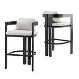 Pula Outdoor Patio Aluminum Counter Stool Set of 2