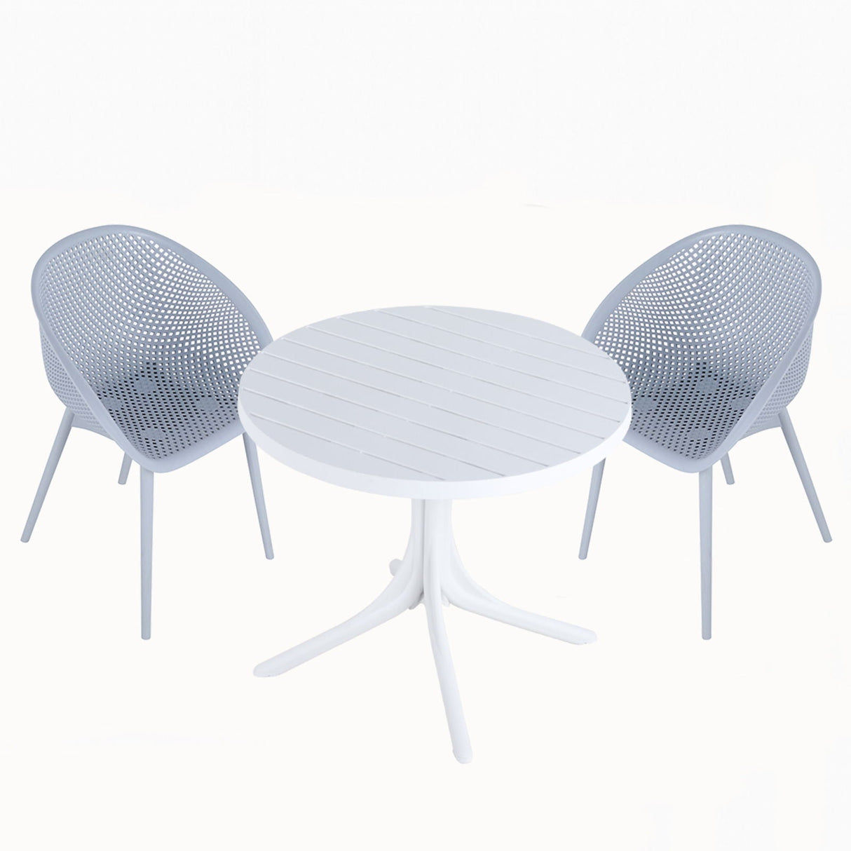 Modern Lounge Chair Set With Round Table