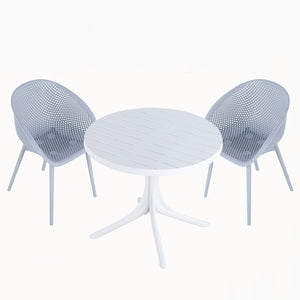 Modern Lounge Chair Set With Round Table
