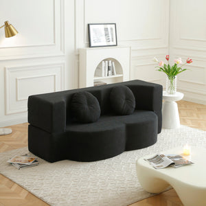 2-in-1 Folding Sofa Bed with Pillow