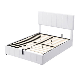 Elegant Upholstered Platform Bed With Hydraulic Storage System