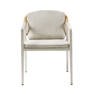 Modern Outdoor Dining Set With Expandable Acacia Wood Table