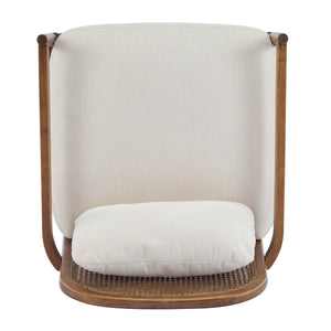 Elliston Rattan Backrest Solid Wood Accent Chair with Cushions - Set of 2