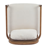 Elliston Rattan Backrest Solid Wood Accent Chair with Cushions Set of 2