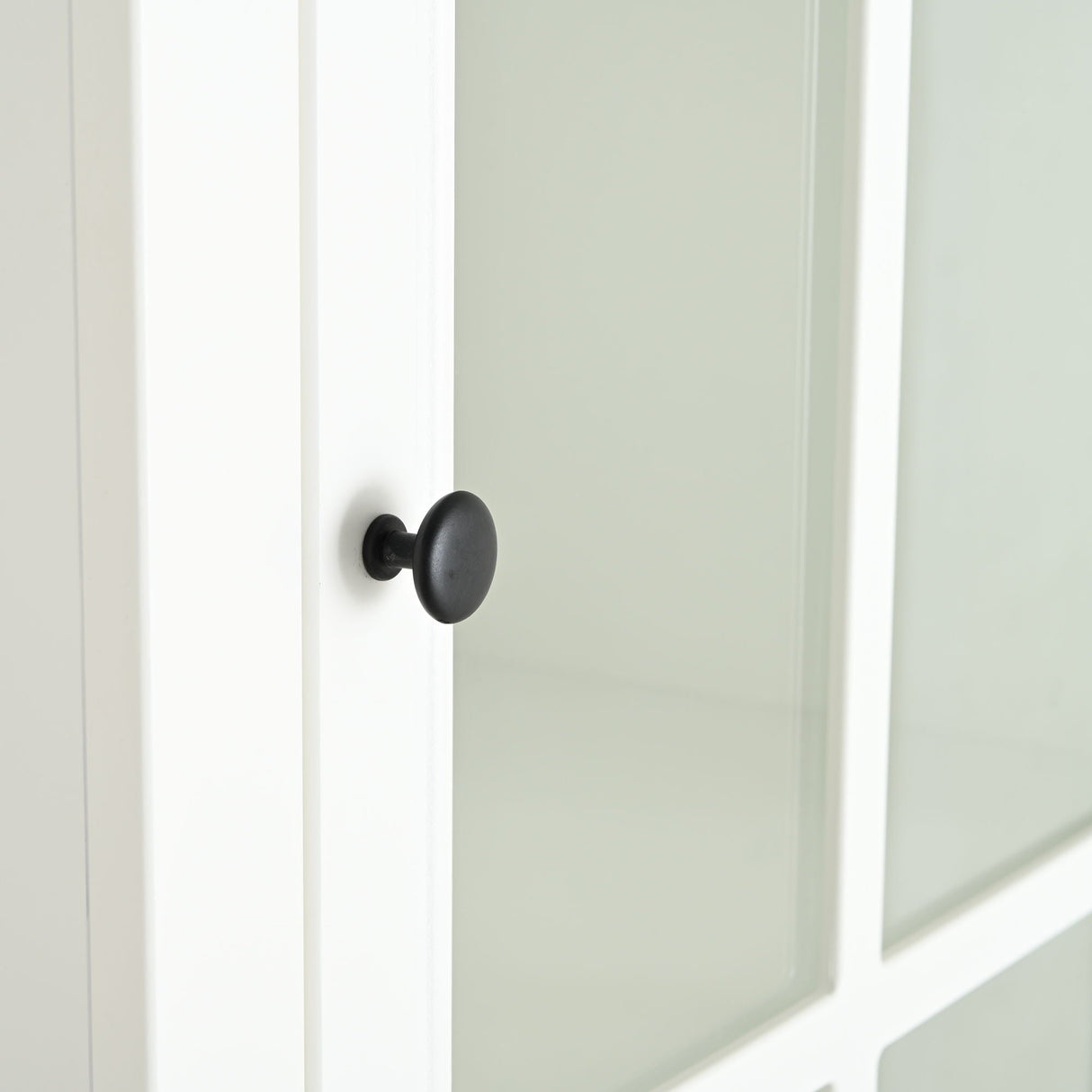 Retro Style Hutch Cabinet With Glass Door, China Cabinet For Home