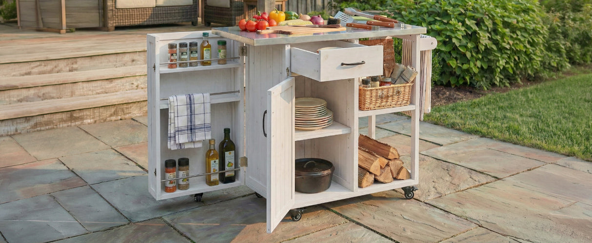 Outdoor Kitchen Island Fir Wood Prep Station
