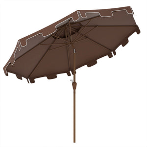 Outsunny 9' Patio Umbrella with Push Button Tilt and Crank