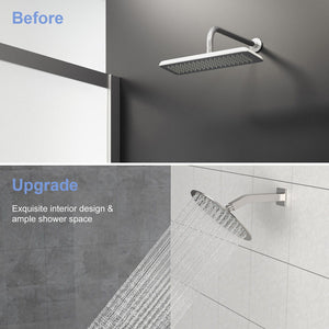 Elegant 6" Shower Arm With Flange, Stainless Steel Construction For Rain Shower Heads