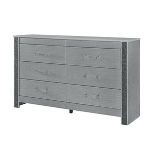 Lorenzo - Dresser With Hidden Jewelry Compartment And Bar Handles In - Silver