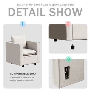Modern Gray Single Sofa Chair