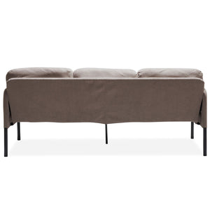 Modern L Shaped 3 Seater Sofa With Ottoman, Upholstered Couch For Small Spaces