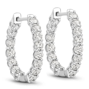 2.04 Carat Genuine Lab Grown Diamond 14K White Gold Earrings