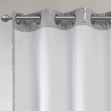 Total Blackout Metallic Print Grommet Top Curtain Panel Pair(2 Pcs Window Panels)
